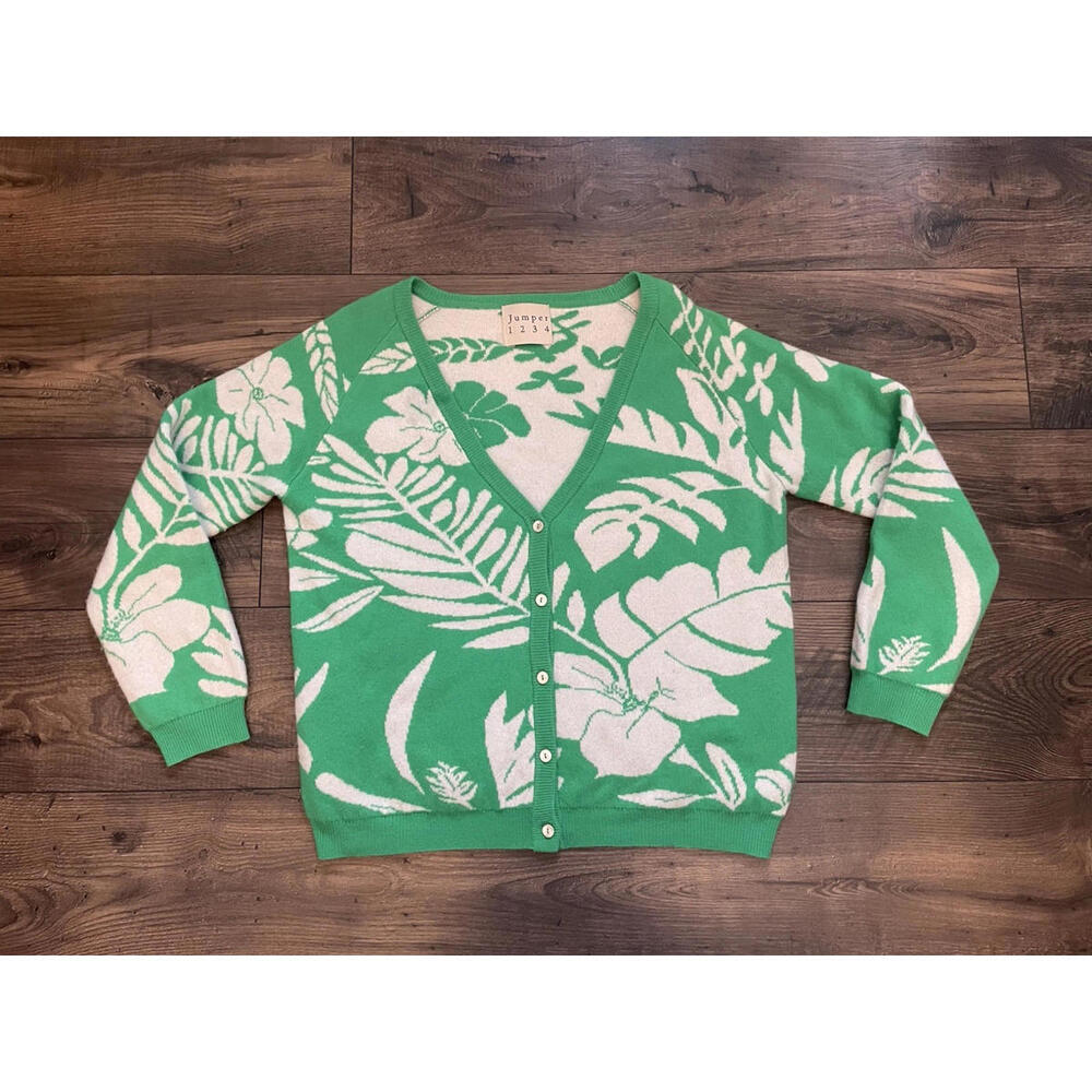 Jumper 1234 Hawaiian Floral Cashmere Cardigan size 1 (small-medium)